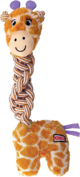 Show full view: KONG Knots Twists Giraffe Squeaky Dog Plush Toy, Tan, Medium/Large slide 1 of 4
