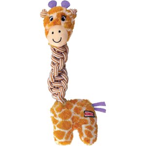 KONG Knots Twists Giraffe Squeaky Dog Plush Toy, Tan, Medium/Large