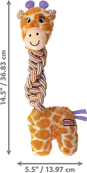 Show full view: KONG Knots Twists Giraffe Squeaky Dog Plush Toy, Tan, Medium/Large slide 2 of 4