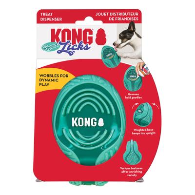 Show full view: KONG Licks Rewards Dog Treat Dispensers Toy, Green, Medium/Large slide 3 of 6