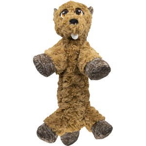 KONG Low Stuff Flopzie Beaver Squeaky Plush Dog Toy, Medium