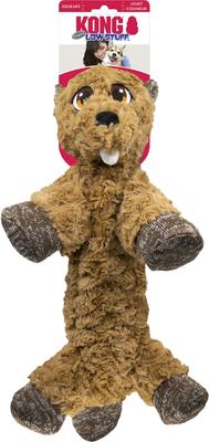 Show full view: KONG Low Stuff Flopzie Beaver Squeaky Plush Dog Toy, Medium slide 4 of 4