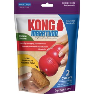 KONG Marathon Chicken Recipe Grain-Free Dog Medium Chew Treats, 2 count