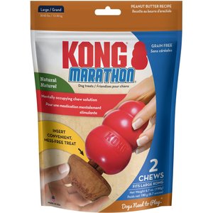 KONG Marathon Peanut Butter Recipe Grain-Free Dog Chew Large Treats, 2 count