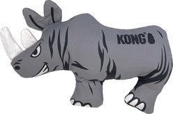 KONG Maxx Rhino Tough Squeaky Dog Plush Toy, Grey, Large