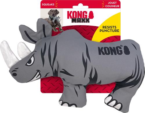 Show full view: KONG Maxx Rhino Tough Squeaky Dog Plush Toy, Grey, Large slide 4 of 5