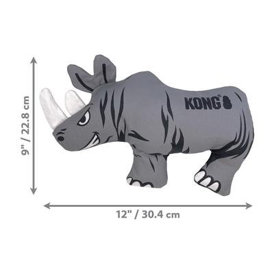 Show full view: KONG Maxx Rhino Tough Squeaky Dog Plush Toy, Grey, Large slide 3 of 5