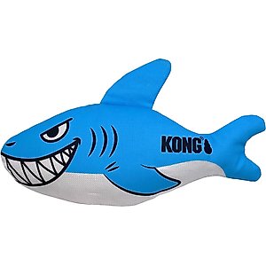 KONG Maxx Shark Tough Squeaky Dog Plush Toy, Blue, Medium