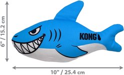 KONG Maxx Shark Tough Squeaky Dog Plush Toy, Blue, Medium slide 2 of 3