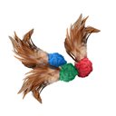 KONG Naturals Crinkle Ball with Feathers Cat Toy, Color Varies