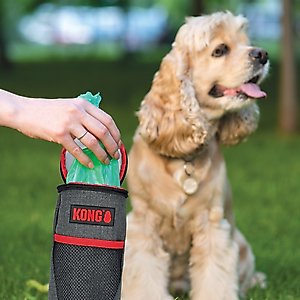 KONG Pick-Up Dog Pouch, Red & Black, Small