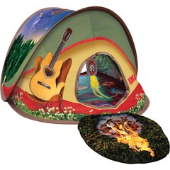 KONG Play Spaces Glamping Tent Cat Tunnels with Catnip Toy, Multicolor