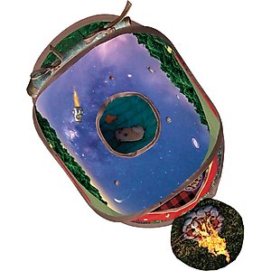 KONG Play Spaces Glamping Tent Cat Tunnels with Catnip Toy, Multicolor