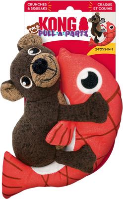Show full view: KONG Pull-A-Partz Pals Bear Squeaky Dog Plush Toy, Brown, Medium slide 4 of 6