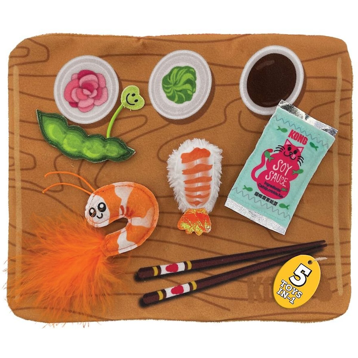 KONG Pull-A-Partz Sushi Catnip Cat Toys, 5 count