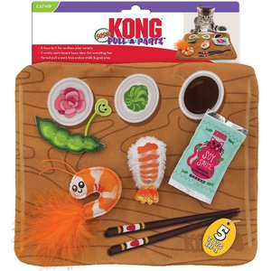 KONG Pull-A-Partz Sushi Catnip Cat Toys, 5 count