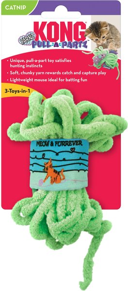 Show full view: KONG Pull-A-Partz Yarnz Assorted Plush Cat Toy with Catnip slide 2 of 6