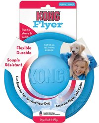 KONG Puppy Flyer Dog Toy, Color Varies + Wellness Soft Puppy Bites Lamb & Salmon Recipe Grain-Free Dog Treats, 3-oz pouch slide 2 of 8