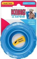 KONG Puppy Tires Dog Toy, Color Varies, Small + Wellness Soft Puppy Bites Lamb & Salmon Recipe Grain-Free Dog Treats, 3-oz pouch slide 2 of 8