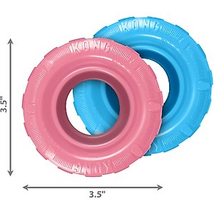 KONG Puppy Tires Dog Toy, Color Varies, Small