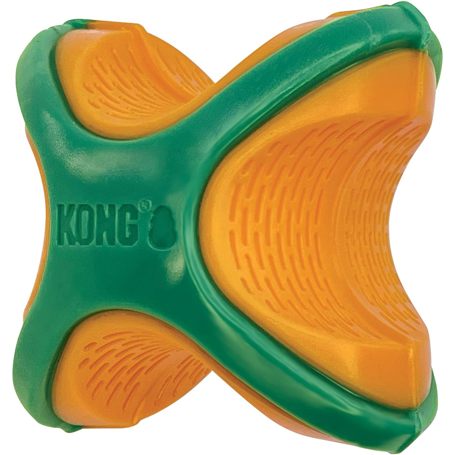 KONG Rambler Rattlez Dog X-Ball Toy, Orange, Large