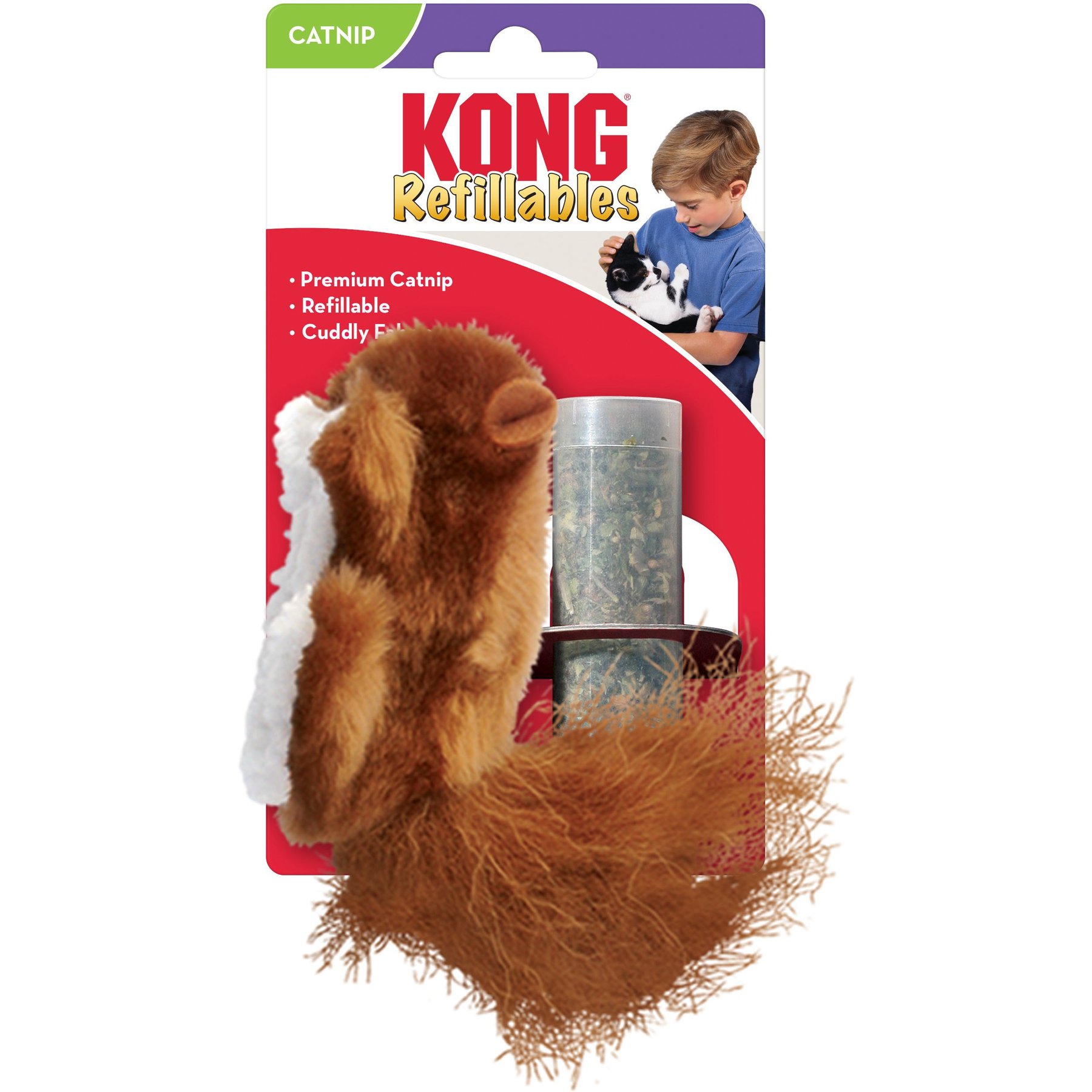 KONG Refillable Squirrel Catnip Cat Toy