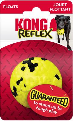 Show full view: KONG Reflex Ball Dog Toy, Yellow, Yellow, Medium slide 3 of 5