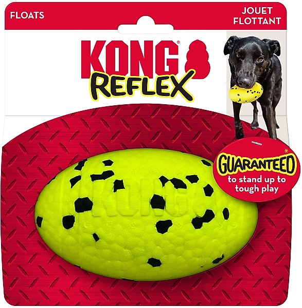 Show full view: KONG Reflex Dog Football, Yellow, Medium/Large slide 3 of 4