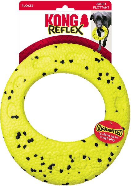 KONG Reflex Flyer Dog Toy, Yellow, Medium