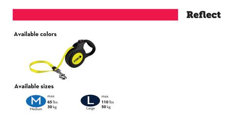 Show full view: KONG Retractable Reflect Reflective Retractable Dog Leash, Black, Medium: 16-ft long, 7/16-in wide slide 3 of 6