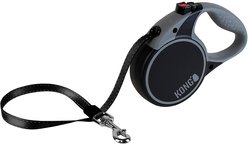 KONG Retractable Terrain Nylon Reflective Retractable Dog Leash, Black, Medium: 16-ft long, 7/16-in wide