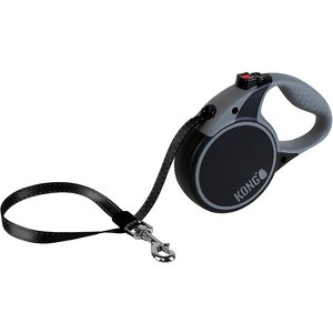 KONG Retractable Terrain Nylon Reflective Retractable Dog Leash, Black, Medium: 16-ft long, 7/16-in wide