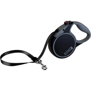 KONG Retractable Terrain Nylon Reflective Retractable Dog Leash, Black, Small: 16-ft long, 3/8-in wide