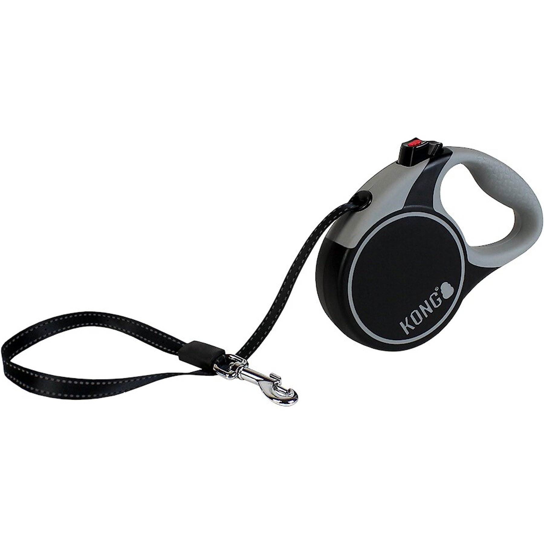 KONG Retractable Terrain Nylon Reflective Retractable Dog Leash, Black, X-Small: 10-ft long, 3/8-in wide
