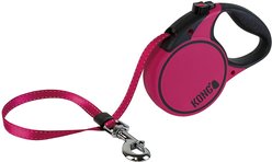 KONG Retractable Terrain Nylon Reflective Retractable Dog Leash, Fuchsia, Large: 16-ft long, 1/2-in wide