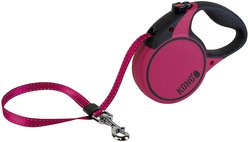 KONG Retractable Terrain Nylon Reflective Retractable Dog Leash, Fuchsia, Medium: 16-ft long, 7/16-in wide