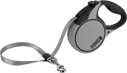 KONG Retractable Terrain Nylon Reflective Retractable Dog Leash, Grey, Medium: 16-ft long, 7/16-in wide