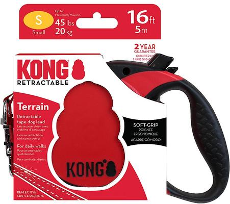 Show full view: KONG Retractable Terrain Nylon Reflective Retractable Dog Leash, Red, Small: 16-ft long, 3/8-in wide slide 5 of 6