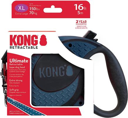 Show full view: KONG Retractable Ultimate Reflective Retractable Dog Leash, Blue, X-Large: 16-ft long, 0.6-in wide slide 5 of 6