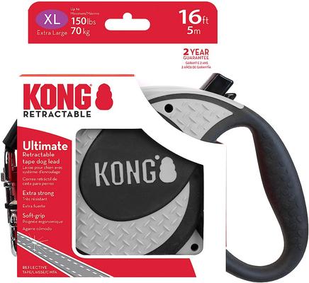 Show full view: KONG Retractable Ultimate Reflective Retractable Dog Leash, Grey, X-Large: 16-ft long, 0.6-in wide slide 5 of 6