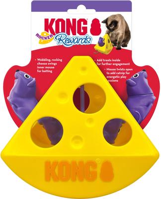 Show full view: KONG Rewards Rocker Cheese Motion Cat Toy, Yellow slide 3 of 5