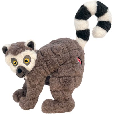 KONG KONG Scampers Lemur Squeaky Dog Plush Toy, Grey, Medium
