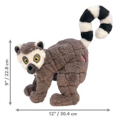 Show full view: KONG Scampers Lemur Squeaky Dog Plush Toy, Grey, Medium slide 2 of 5