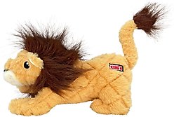 KONG Scampers Lion Squeaky Dog Plush Toy, Tan, Medium