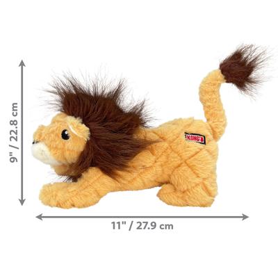 Show full view: KONG Scampers Lion Squeaky Dog Plush Toy, Tan, Medium slide 2 of 4