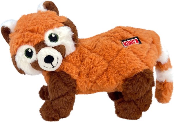 Snugarooz Young Panda Squeaky Dog Plush Toy, Red