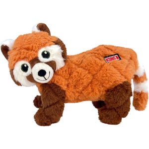 KONG Scampers Red Panda Squeaky Dog Plush Toy, Brown, Medium
