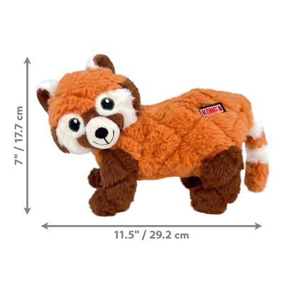 Show full view: KONG Scampers Red Panda Squeaky Dog Plush Toy, Brown, Medium slide 2 of 5