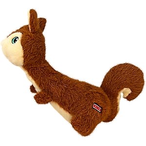 KONG Scruffs Squirrel Squeaky Dog Plush Toy, Brown, Medium/Large
