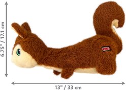 KONG Scruffs Squirrel Squeaky Dog Plush Toy, Brown, Medium/Large slide 2 of 3